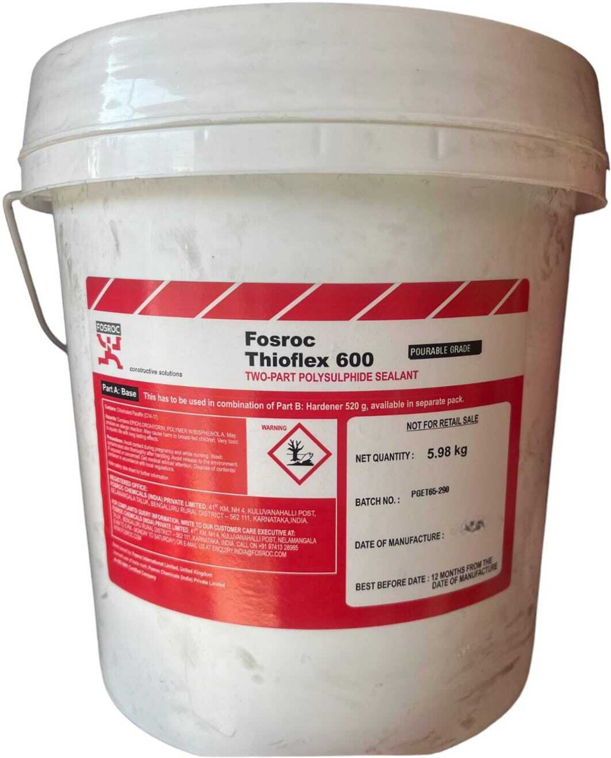 Image of FOSROC Thioflex 600 | 6.5 kg | pouring grade polysulphide sealant Crack Filler (6.5 kg)