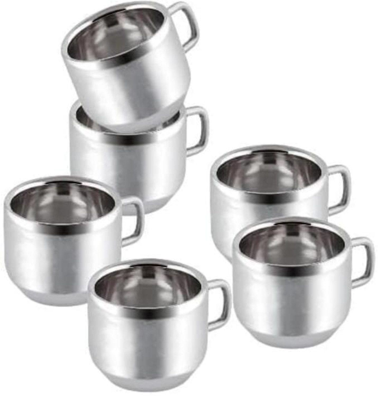 Image of SPEACK Pack of 12 Stainless Steel, Plastic Premium Quality Matt-Finished Double-Walled Tea, Coffee, (Purple, Cup Set)