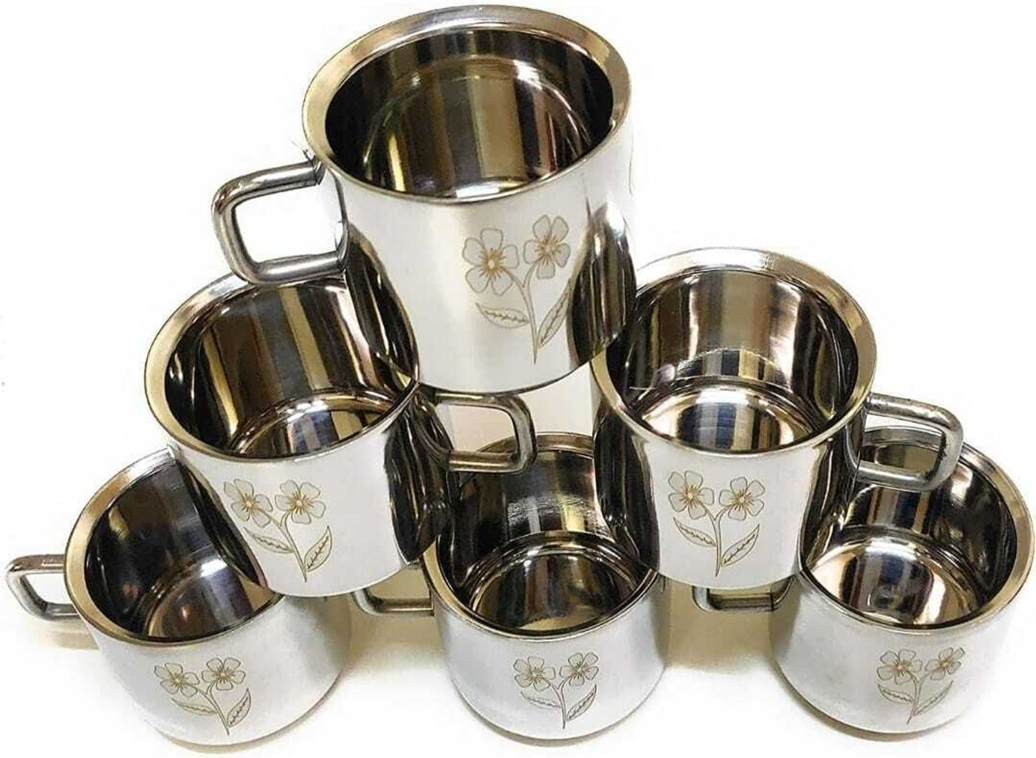 Image of SPEACK Pack of 12 Stainless Steel, Plastic Tea Cups Set, Tea Cup, Tea Cups, Coffee Cup (Purple, Cup Set)