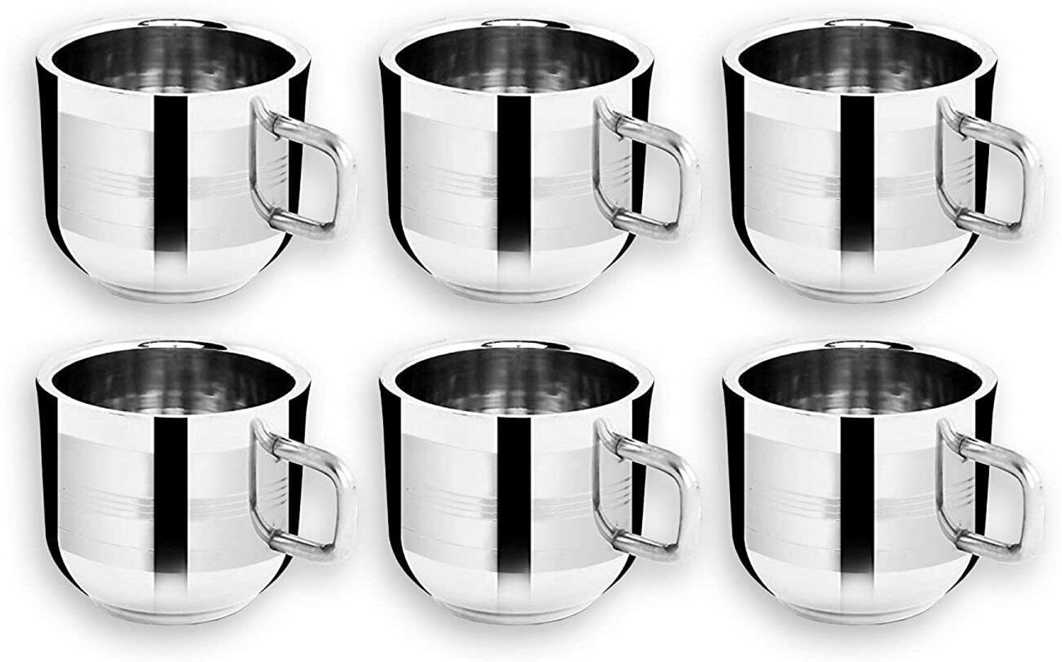 Image of SPEACK Pack of 12 Stainless Steel, Plastic Tea Cups Set, Tea Cup, Tea Cups, Coffee Cup (Purple, Cup Set)