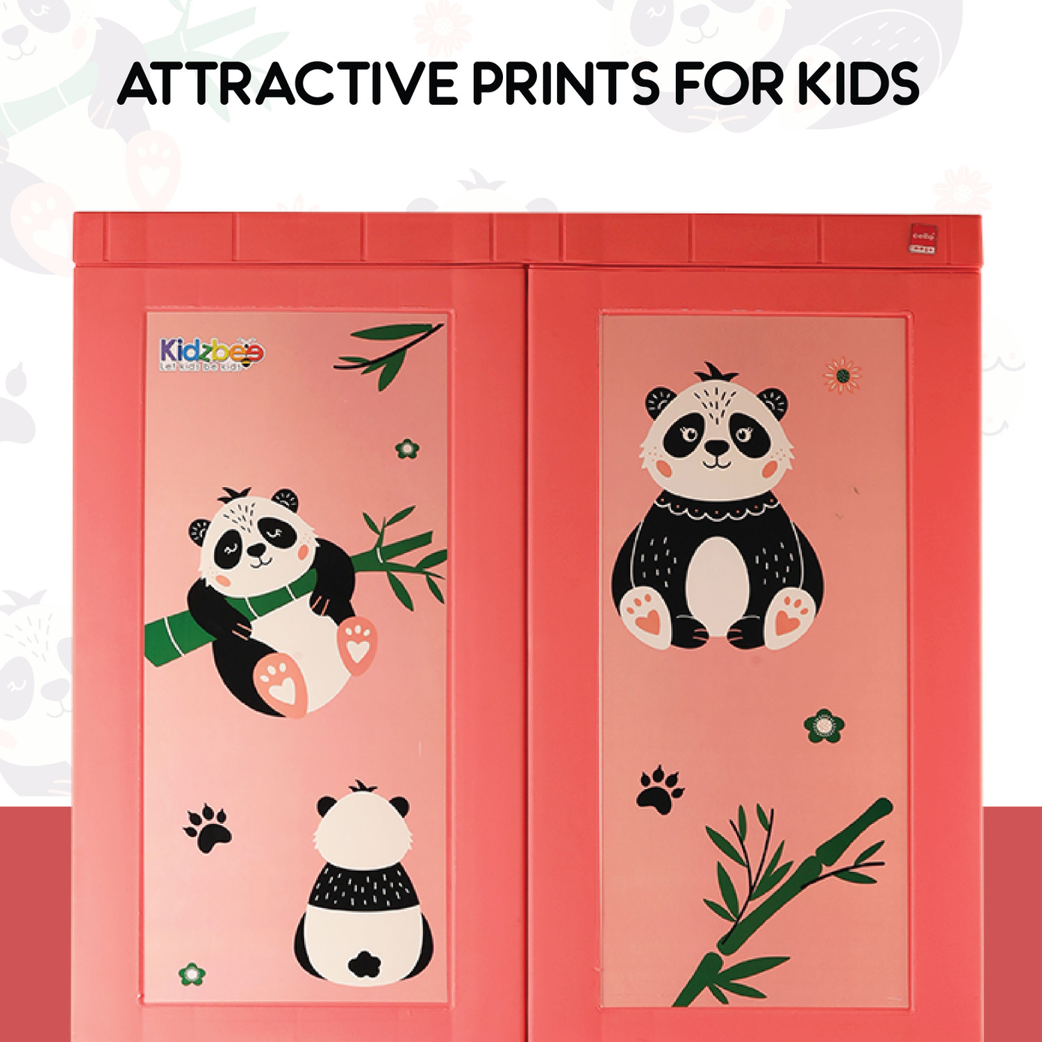 Image of Cello Kidzbee Mega Marvel Bamboo Budies Cabinet Plastic Material for kids | Plastic Cupboard (Finish Color - Peach, DIY(Do-It-Yourself))