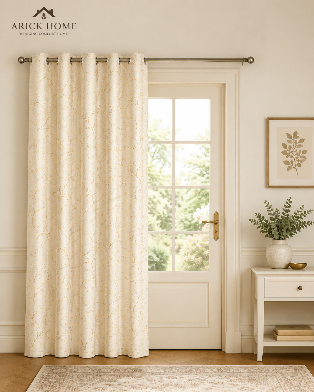 Image of Rashee Creations 242 cm (8 ft) Shower Polyester Semi Transparent Curtain (Pack Of 2) (Brown, Solid)