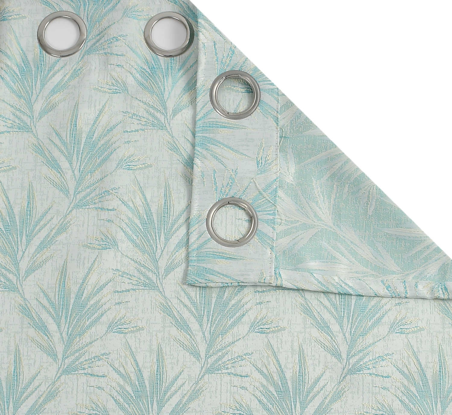 Image of VELOURA 152.4 cm (5 ft) Window Jacquard Room Darkening Curtain (Pack Of 2) (English Aqua, Self Design)