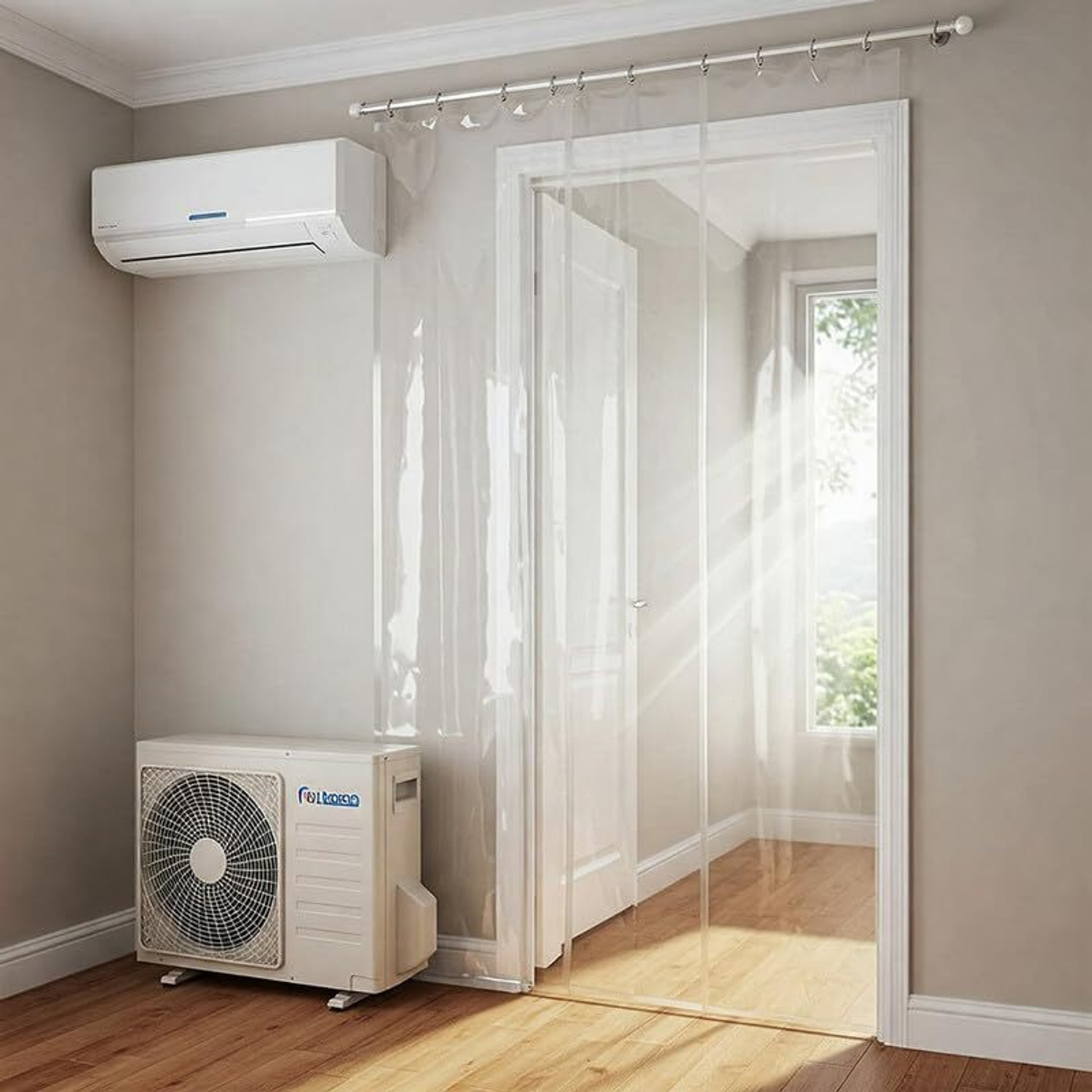Image of SHAVIN 252 cm (8 ft) Shower PVC Transparent Curtain Single Curtain (TRANSPARENT, Plain, Solid)