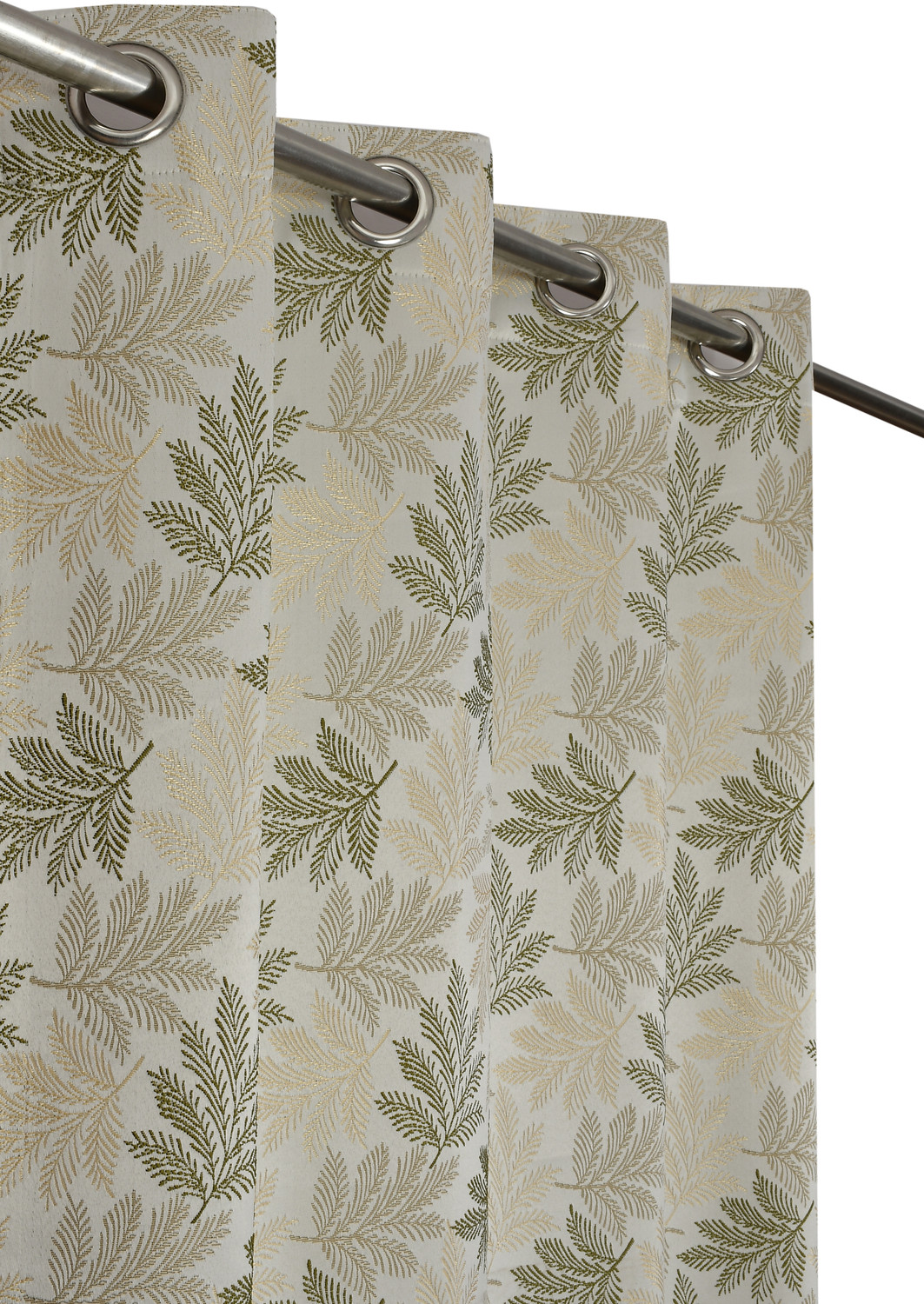 Image of VELOURA 152.4 cm (5 ft) Window Jacquard Room Darkening Curtain (Pack Of 2) (English Aqua, Self Design)