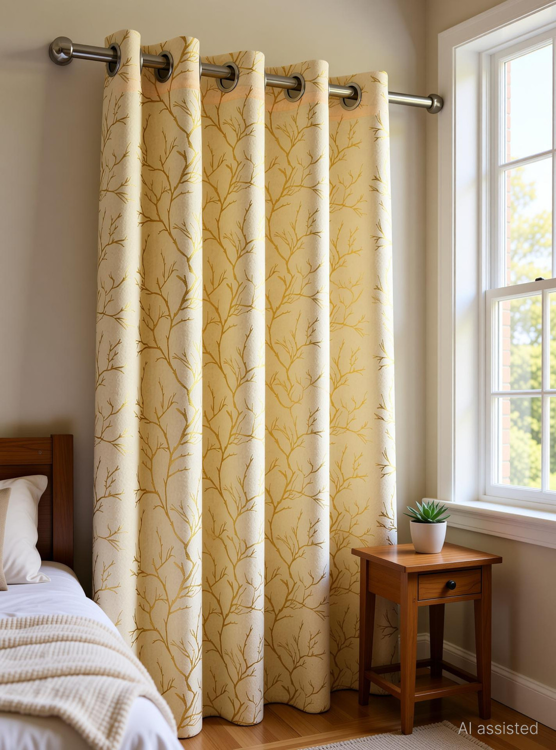 Image of Rashee Creations 242 cm (8 ft) Shower Polyester Semi Transparent Curtain (Pack Of 2) (Brown, Solid)