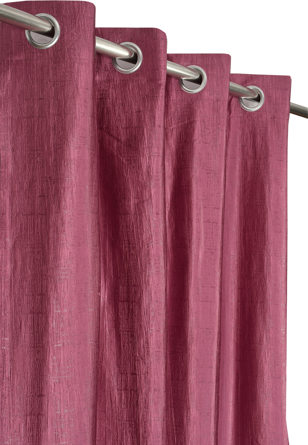 Image of FURNADO 152.4 cm (5 ft) Window Polyester Room Darkening Curtain (Pack Of 2) (Light Wine, Solid)