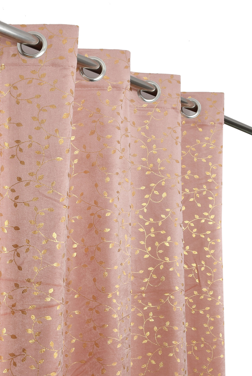 Image of Galaxy Drape 153 cm (5 ft) Window Velvet Room Darkening Curtain (Pack Of 2) (Cream, Printed)