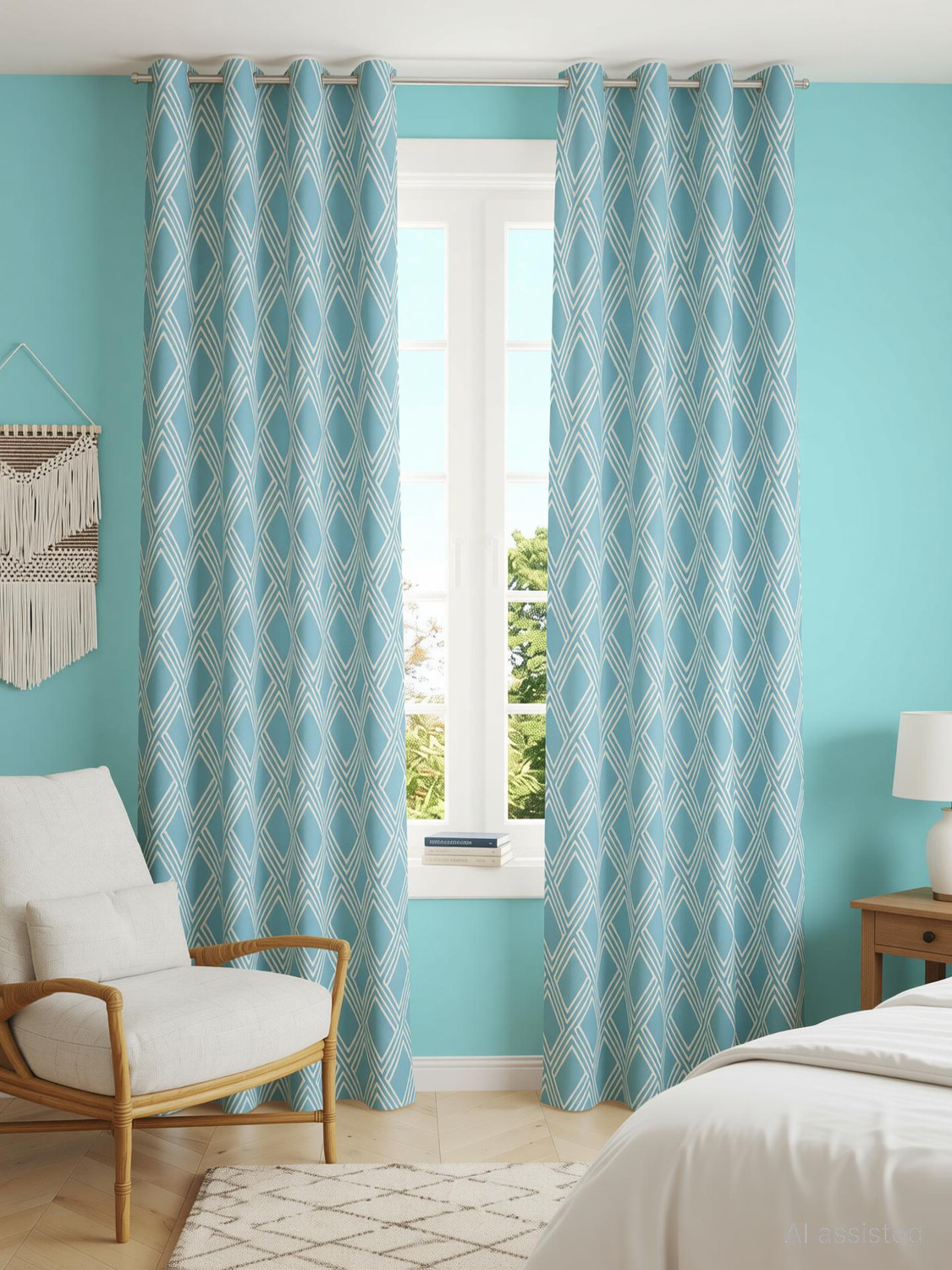Image of Home Stylish 252 cm (8 ft) Window Polyester Room Darkening Curtain (Pack Of 2) (Coffee, Floral)