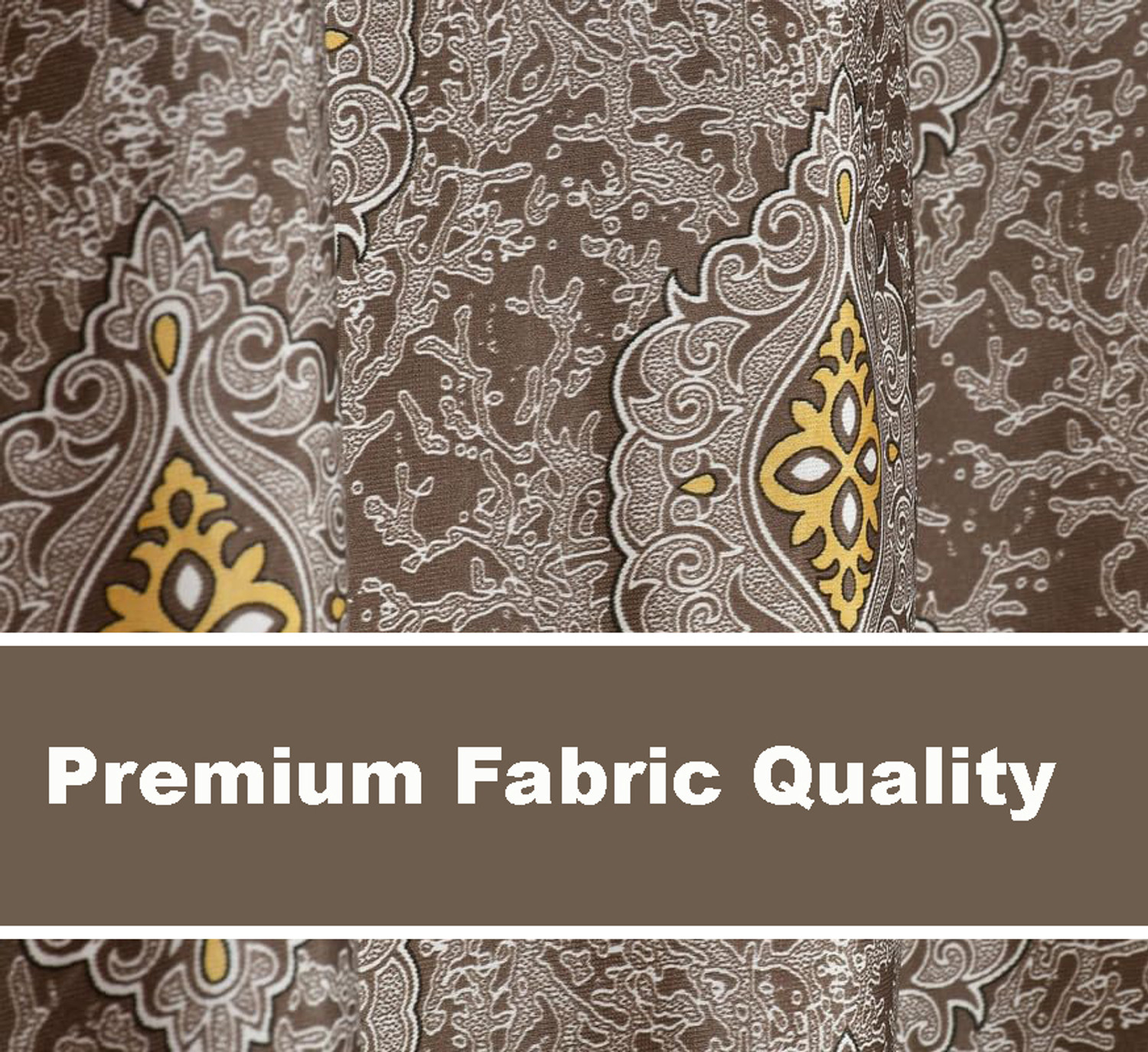 Image of Home Stylish 252 cm (8 ft) Window Polyester Room Darkening Curtain (Pack Of 2) (Coffee, Floral)