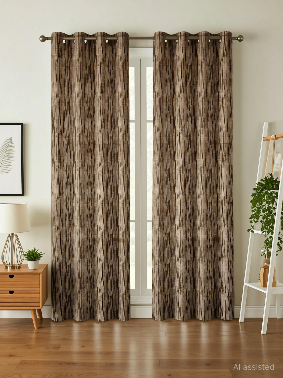Image of Kraftiq Homes 274 cm (9 ft) Long Door Jacquard Room Darkening Curtain (Pack Of 2) (Maroon, Embroidered)