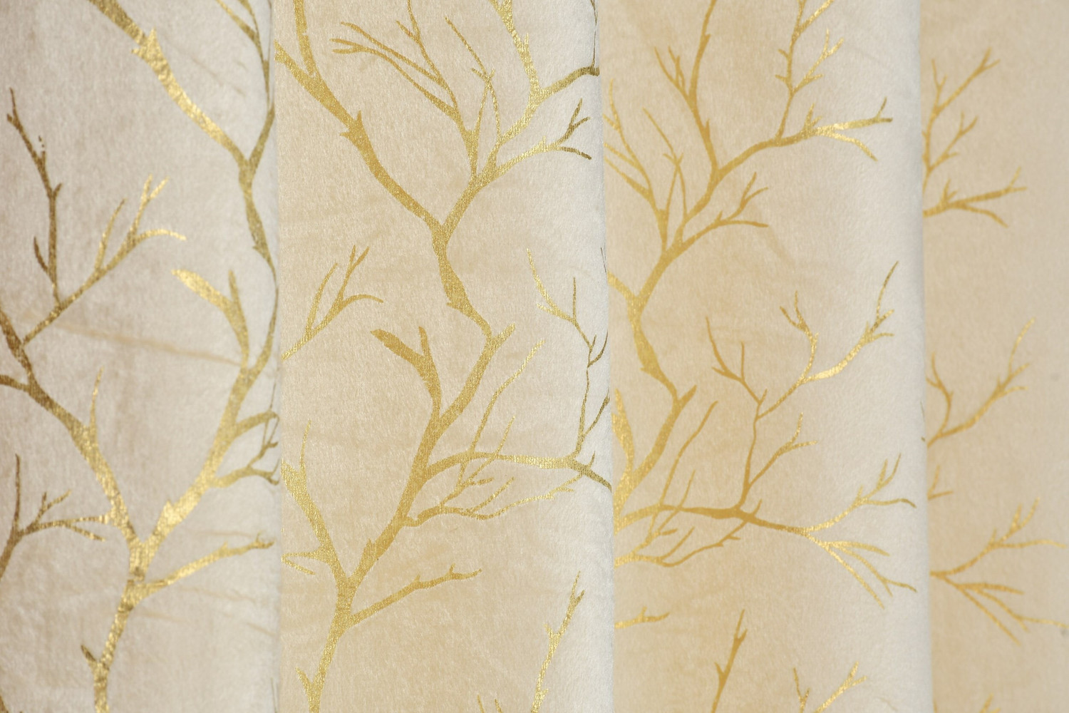 Image of Galaxy Drape 153 cm (5 ft) Window Velvet Room Darkening Curtain (Pack Of 2) (Cream, Printed)