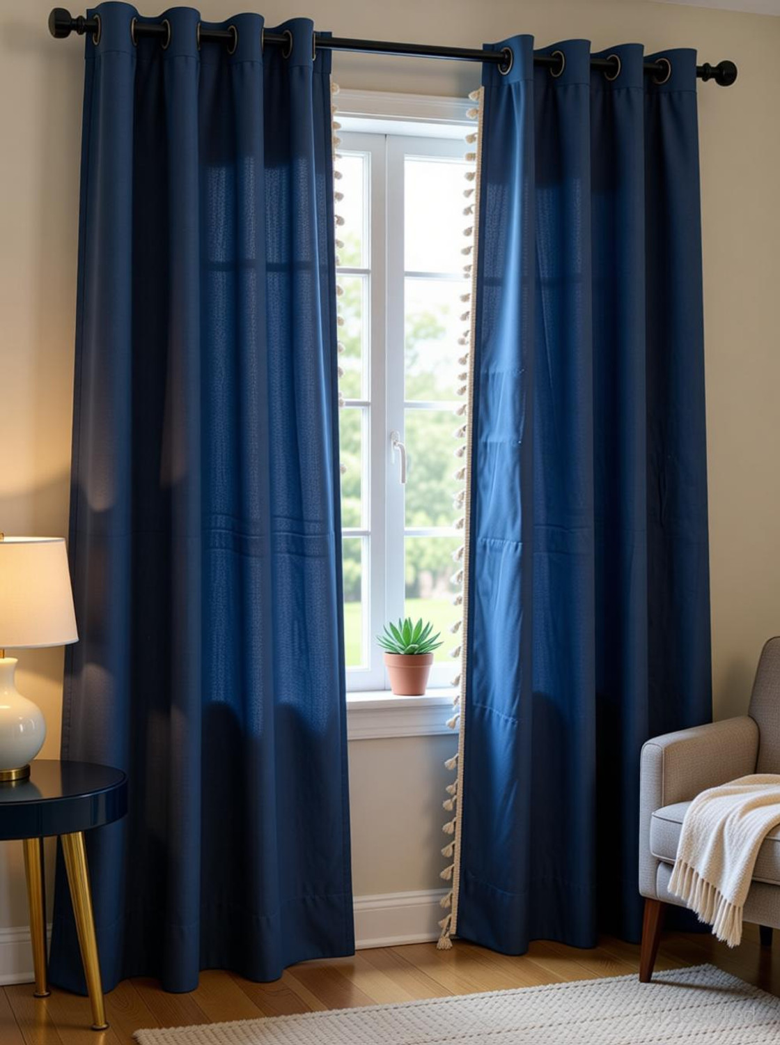 Image of Urban Space 213 cm (7 ft) Door Cotton Room Darkening Curtain (Pack Of 2) (Mustard, Solid)