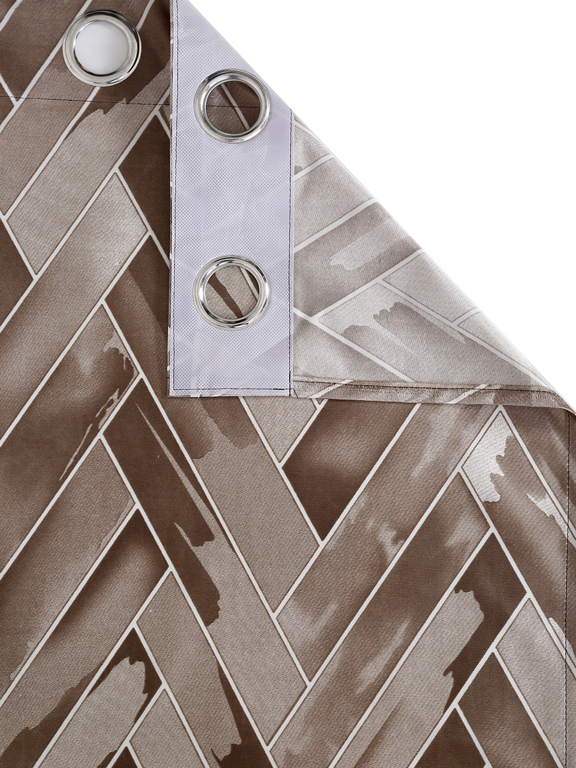 Image of Home Sizzler 244 cm (8 ft) Long Door Polyester Semi Transparent Curtain Single Curtain (Brown, Geometric)