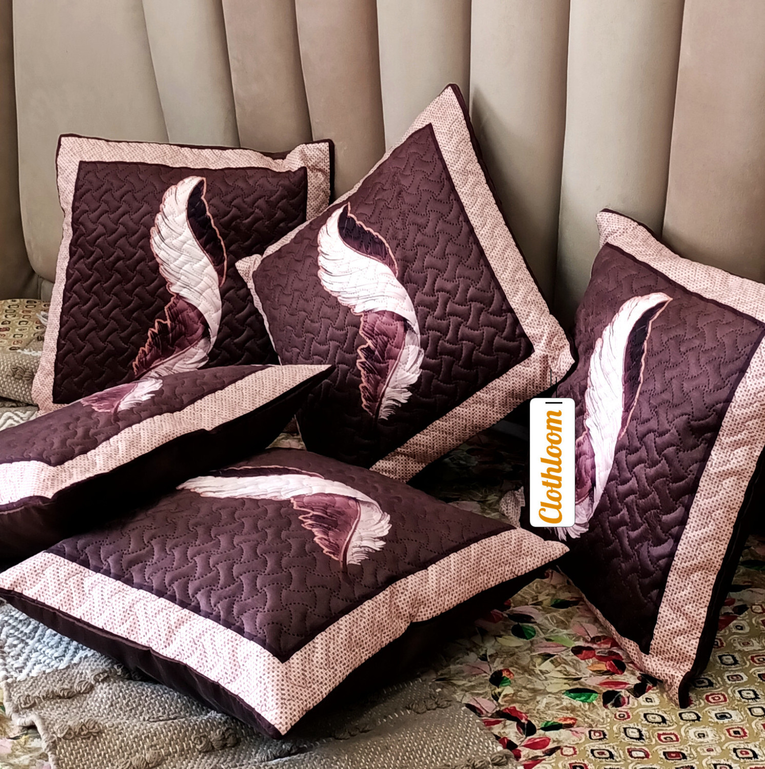 Image of Clothloom Cotton, Dupion Silk Cushions Cover (41 cm*41 cm, Pack of 5, Multicolor)