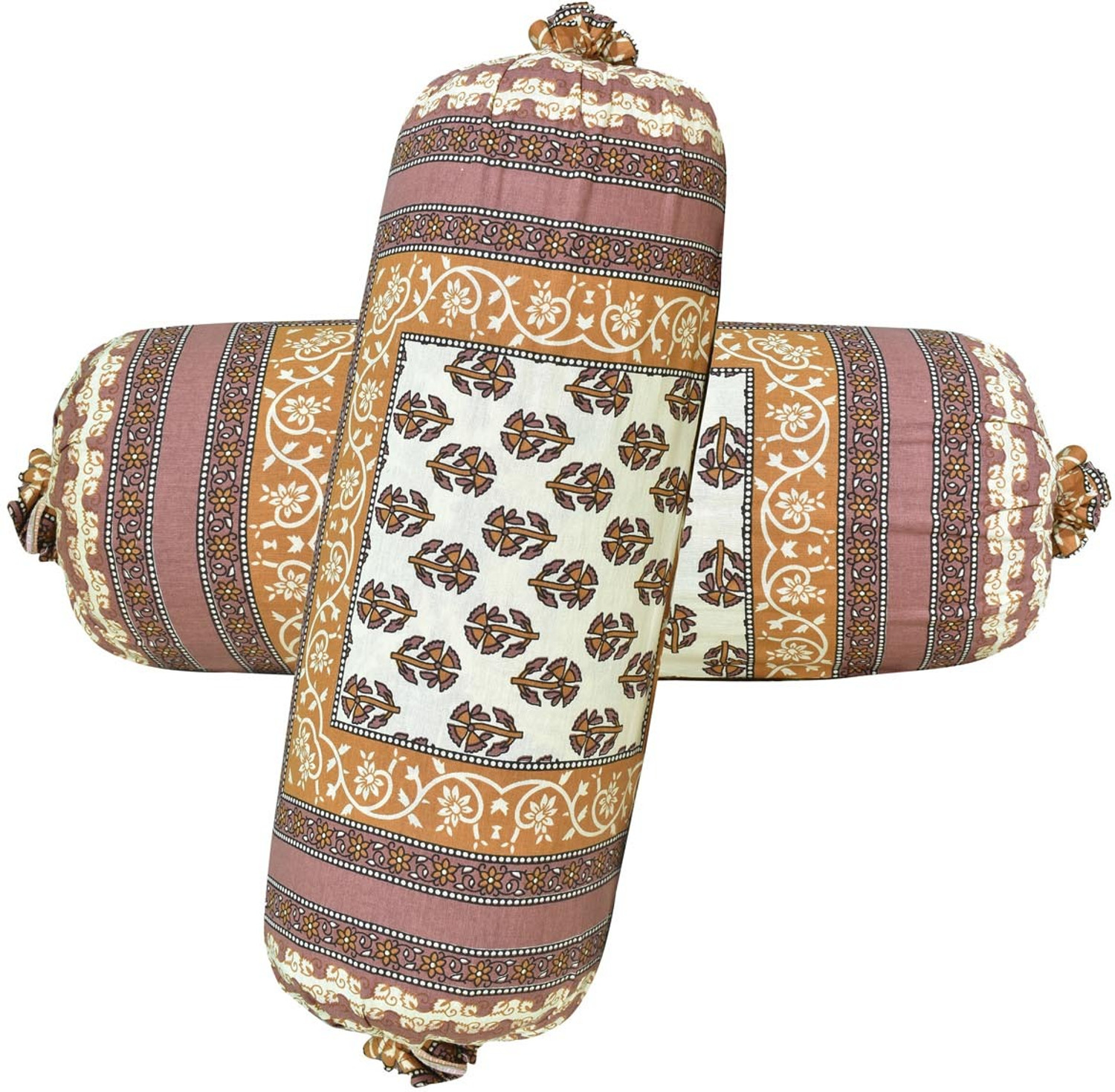 Image of EM DreamLoom Cotton Bolsters Cover (40.64 cm*95.5 cm, Pack of 2, Red)