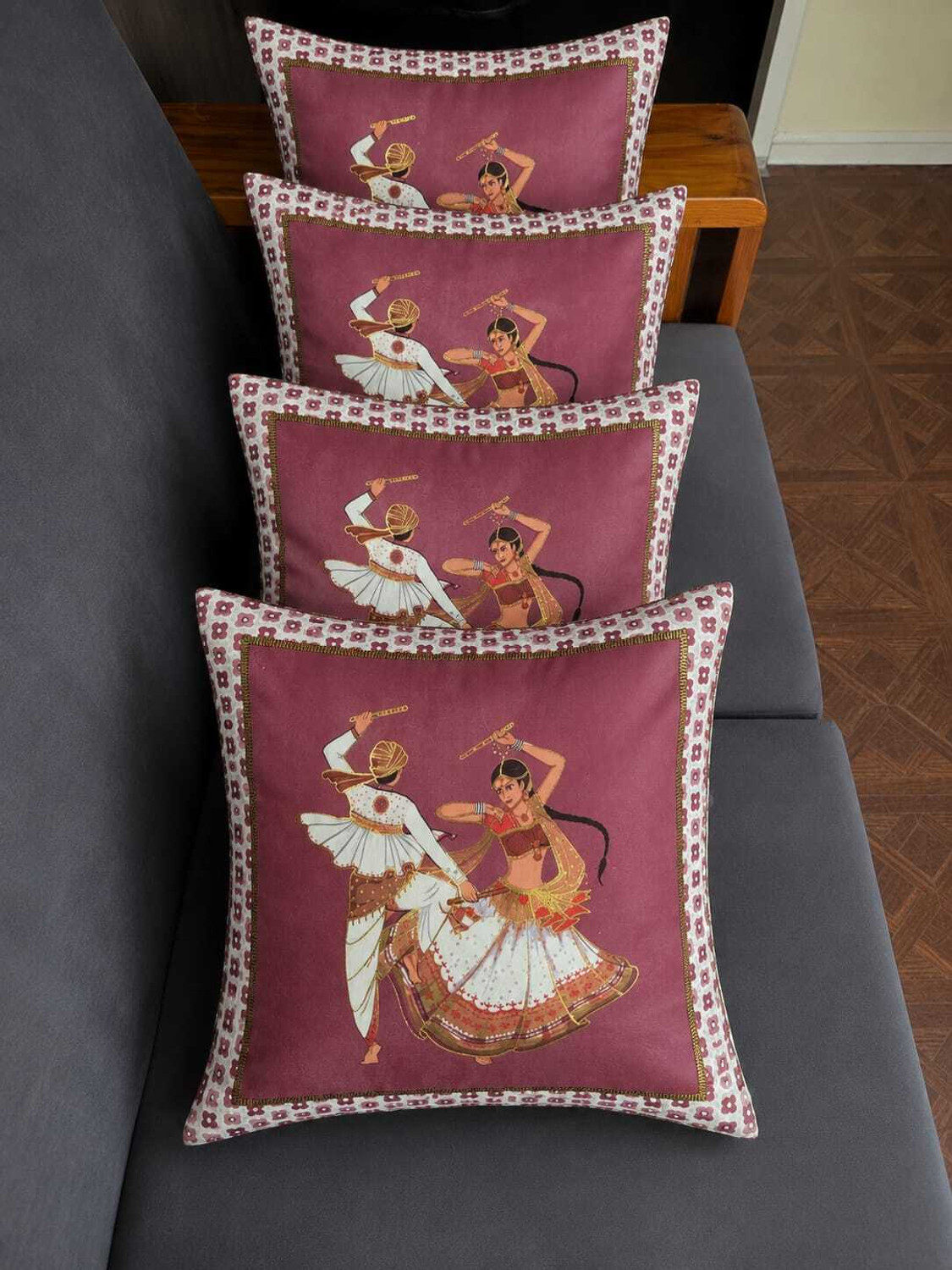Image of Clothloom Cotton, Dupion Silk Cushions Cover (41 cm*41 cm, Pack of 5, Multicolor)