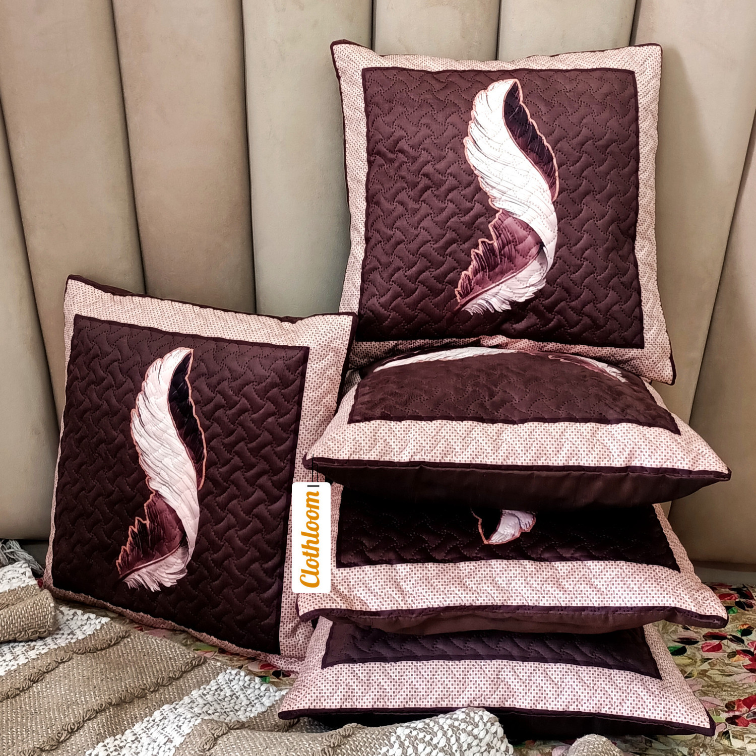 Image of Clothloom Cotton, Dupion Silk Cushions Cover (41 cm*41 cm, Pack of 5, Multicolor)