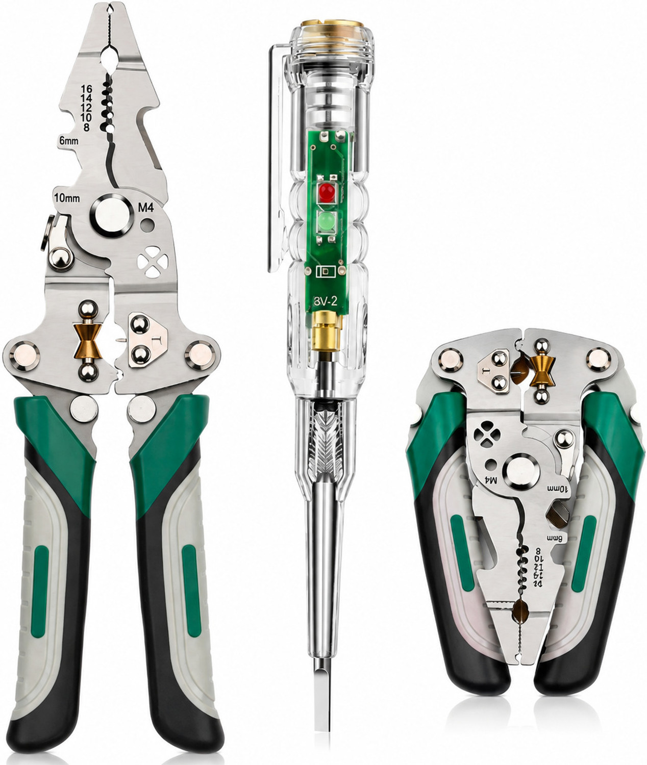 NIPTRON Wire Stripping and Crimping Tool Multi-Function Wire Stripper & Crimper Plier with Electrical Screwdriver TestPen Wire Cutter Price in India - Image 1