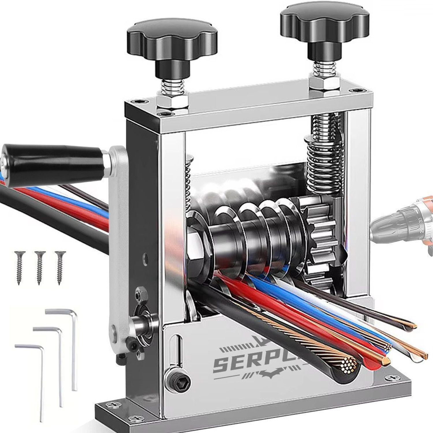 Image of Jiqop Multifunctional Wire Stripper Crimper Cable Cutter Professional Electrical Wire Stripping Tool Wire Cutter Wire Cutter