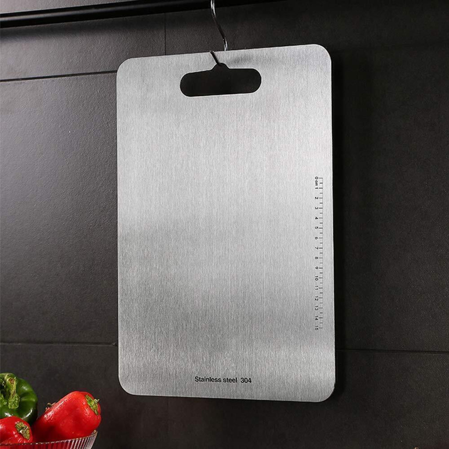 Image of Flipkart SmartBuy Double Side Chopping Board | Dual Surface Kitchen Cutting Board Wooden Cutting Board (Steel, Brown Pack of 1 Dishwasher Safe)