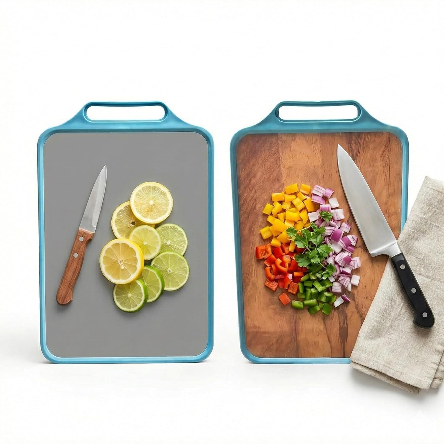 Image of Flipkart SmartBuy Double Side Chopping Board | Dual Surface Kitchen Cutting Board Wooden Cutting Board (Steel, Brown Pack of 1 Dishwasher Safe)