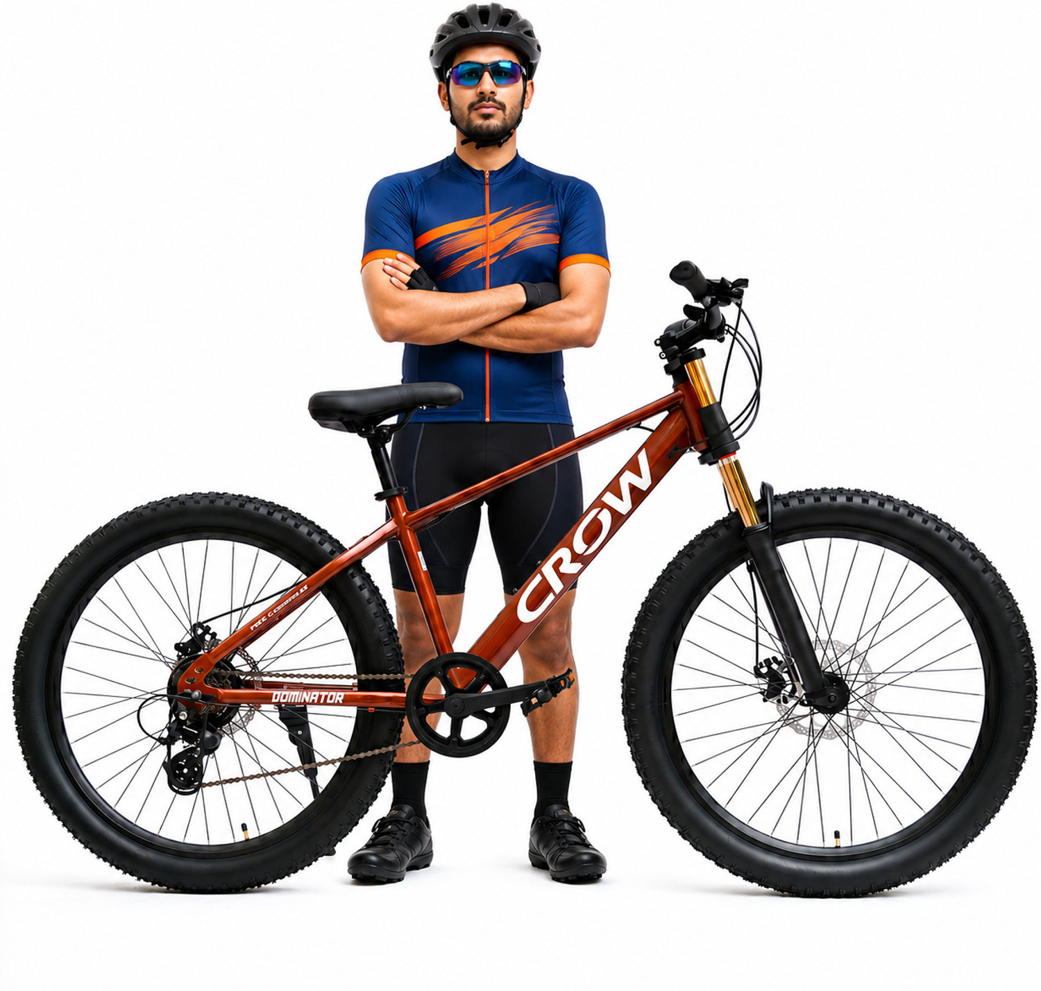 Image of Crow ROOKIE PRO 24 SPEED|DUAL SUSPENSION|shimano gear|shimano cassette|JAK DISC BRAKE 27.5 T (inch) Mountain Cycle (24 Gear, Multicolor, Dual Suspension)