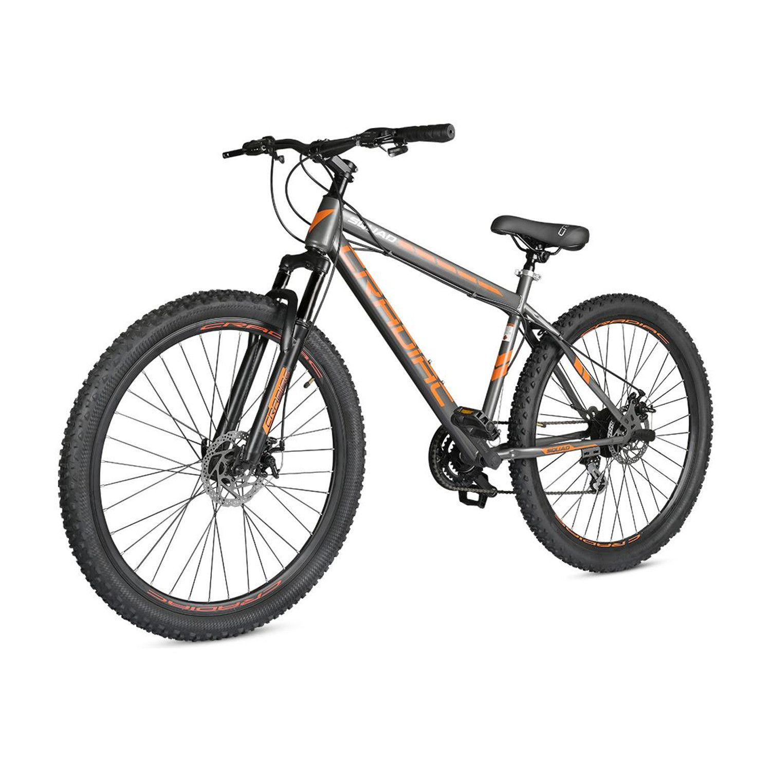 CRADIAC SQUAD 21 SPEED|FRONT SUSPENSION|DUAL DISC BRAKE|shimano gears 29 T (inch) Mountain Cycle (21 Gear, Grey, Orange, Only Front Suspension) - Image 1