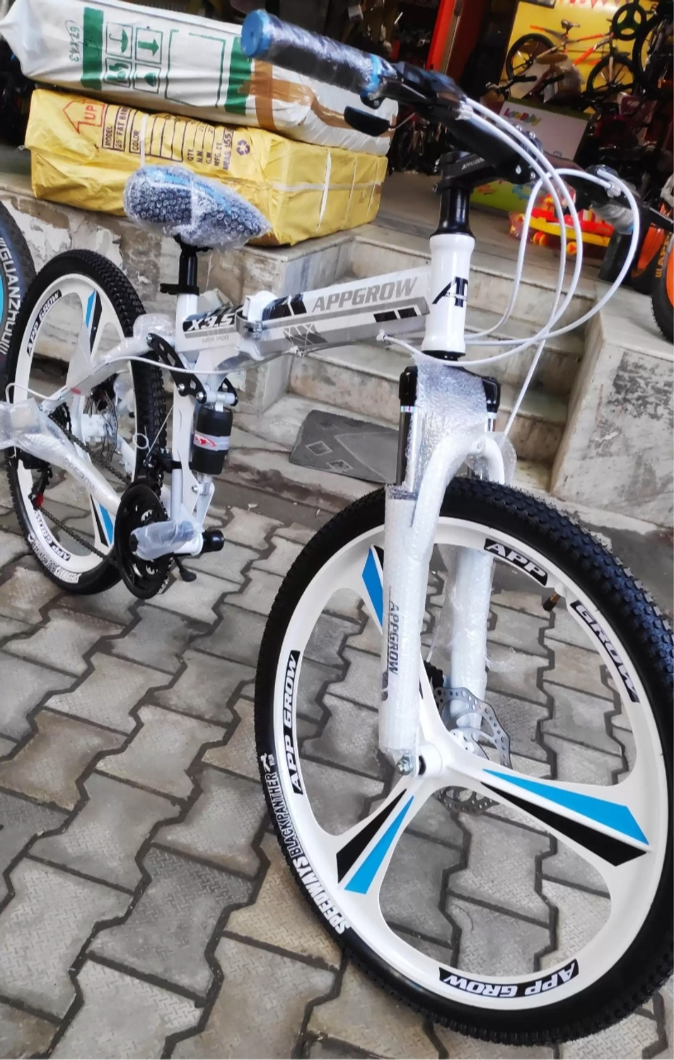 Image of Crow ROOKIE PRO 24 SPEED|DUAL SUSPENSION|shimano gear|shimano cassette|JAK DISC BRAKE 27.5 T (inch) Mountain Cycle (24 Gear, Multicolor, Dual Suspension)