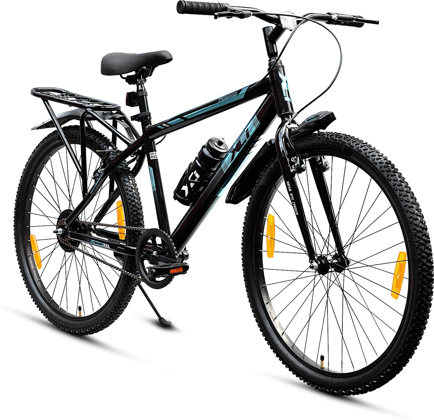 Image of Kohinoor BOMBASTIC REAR SUSPENSION MTB 26T MTB SINGLESPEED BLACK 26 T (inch) Mountain Cycle (Single Speed, Black, Front Rigid & Rear Suspension)