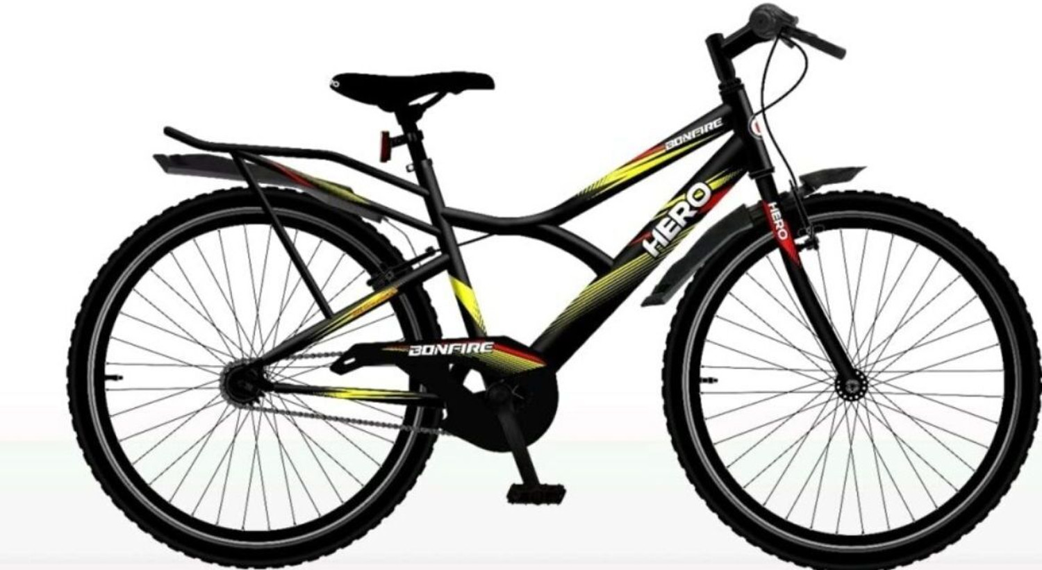 Image of HERO Bonfire IBC |Dual SUSPENSION |Power Brakes |Wheel Size 26 T (inch) Mountain /Hardtail Cycle (Single Speed, Black, Dual Suspension)