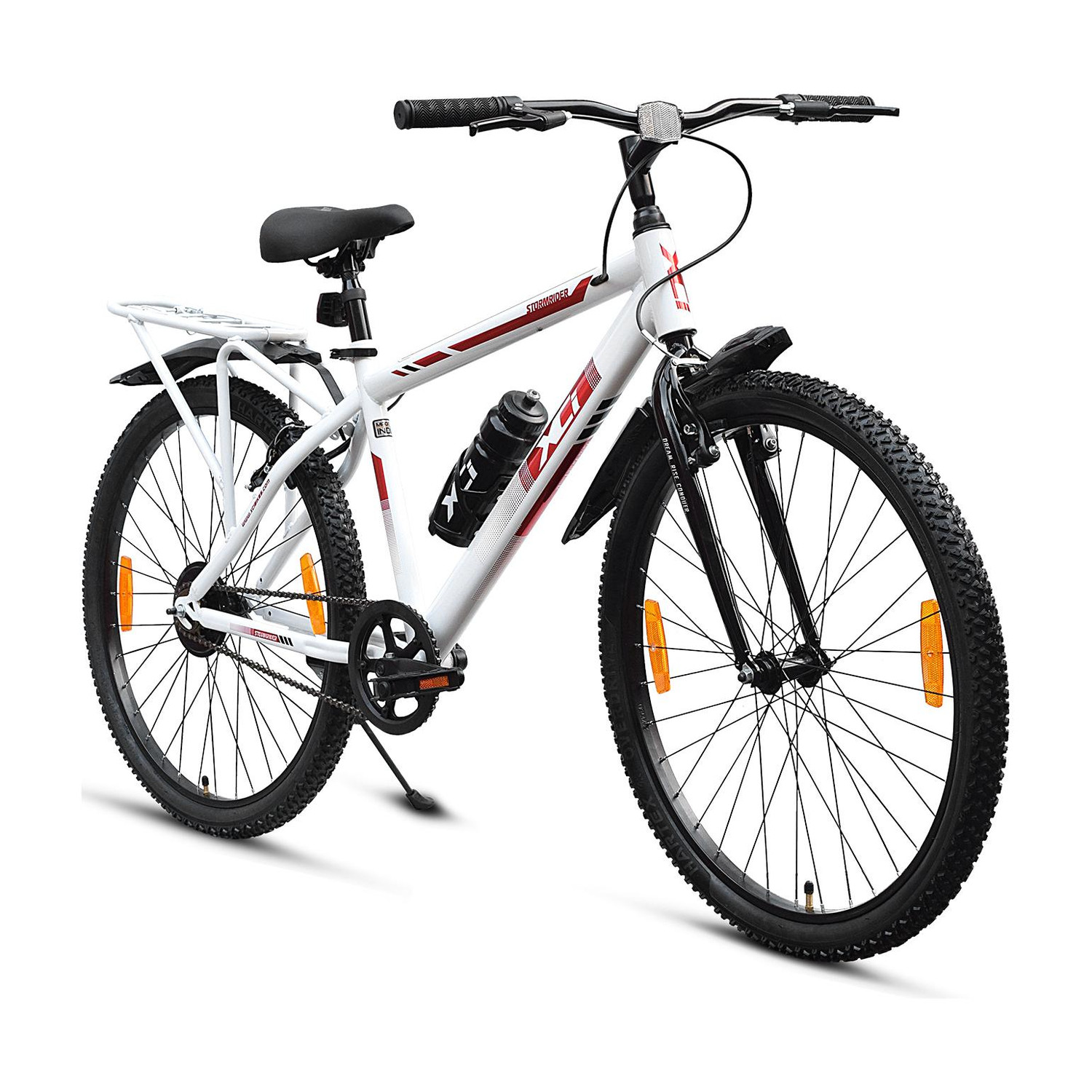 XCi Stormrider Single Speed for Men Rigid Suspension MTB Bicycle 17-inch-White Red 26 T (inch) Mountain Cycle