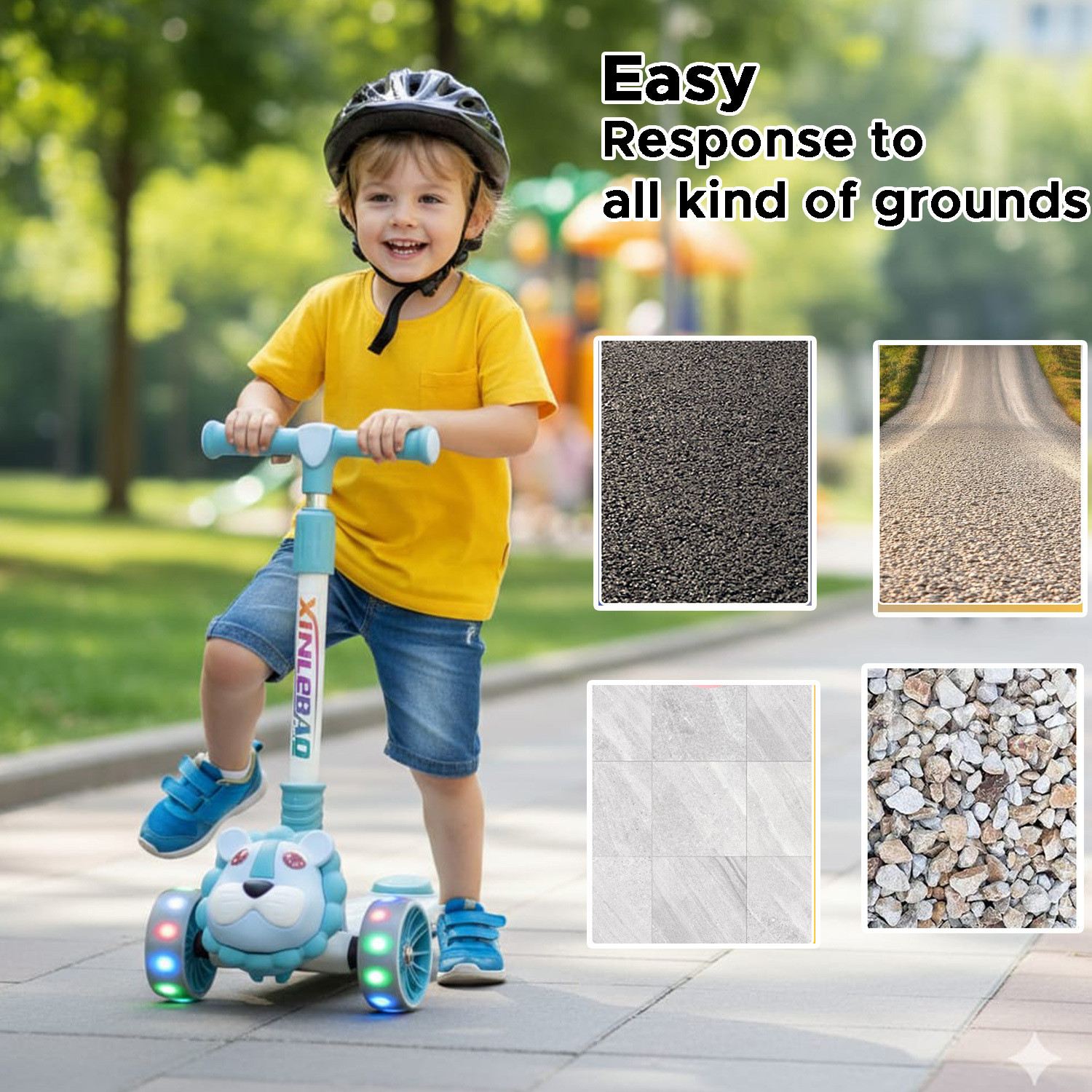 Image of PawRyte 8 inch Wheel Kick Scooter for 6+ age. 4 Adjustable Height, 100 kgs Capacity Kids Scooter (Black, Red, Orange, Pack of 1)