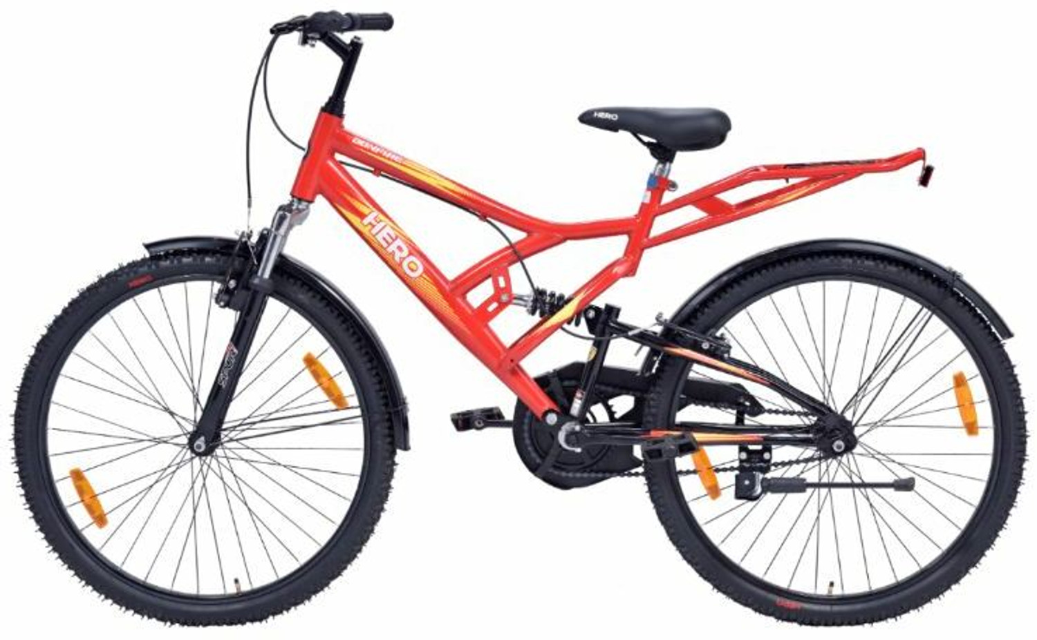 Image of HERO Bonfire IBC |Dual SUSPENSION |Power Brakes |Wheel Size 26 T (inch) Mountain /Hardtail Cycle (Single Speed, Black, Dual Suspension)