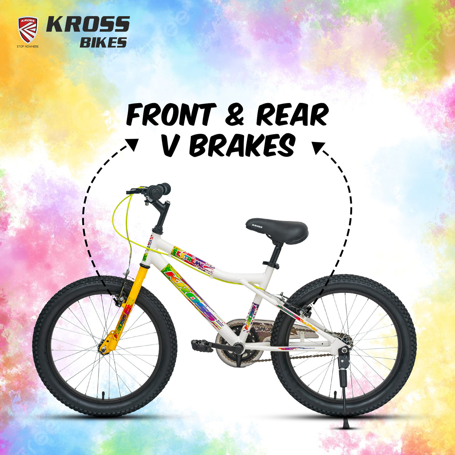 Image of Kross Extreme 20 T (inch) Mountain Cycle (Single Speed, White, Yellow, Rigid)