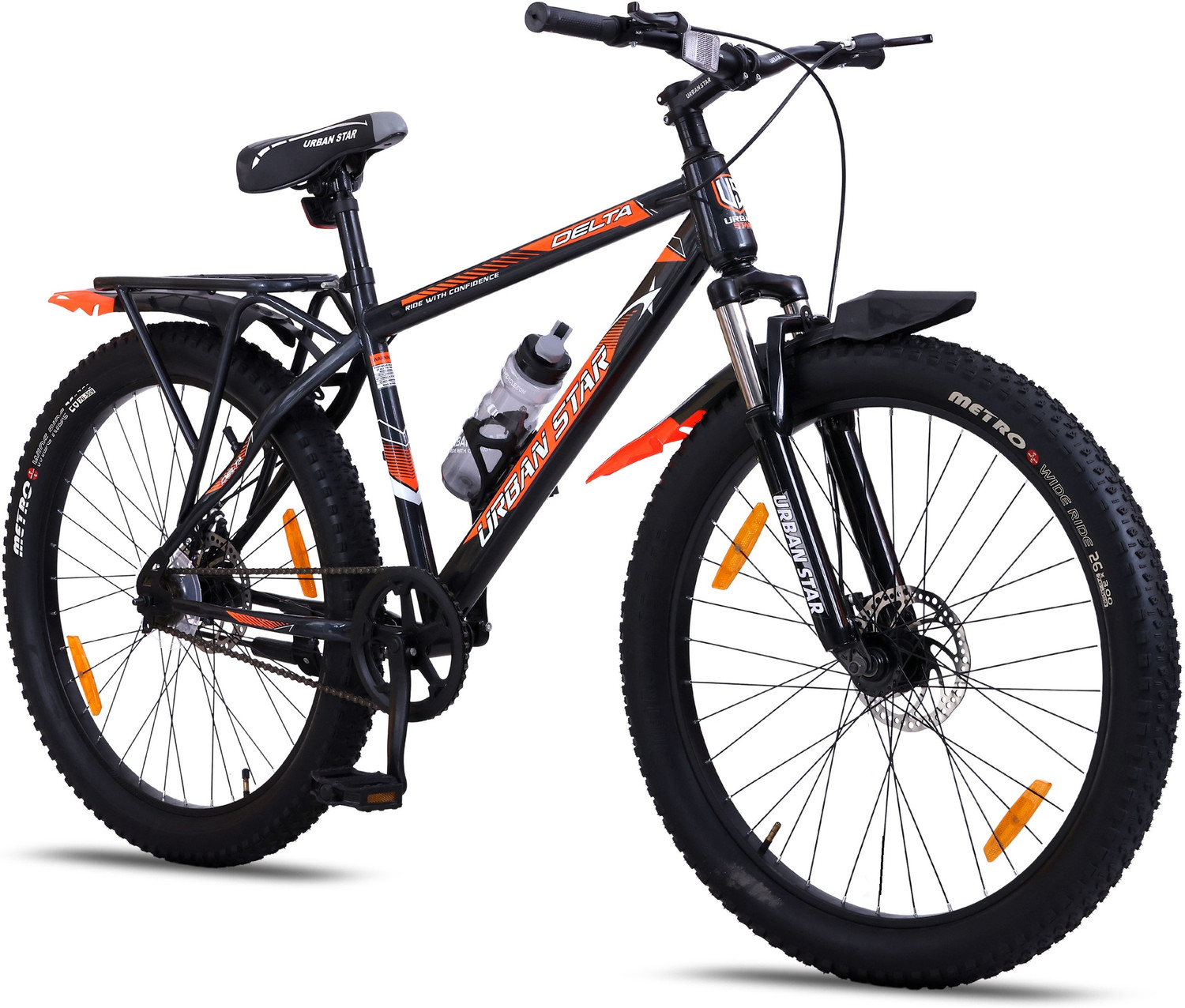 Urban Star 26T Double Disc Fat Tyre Cycle - Pearl Black - Image 1