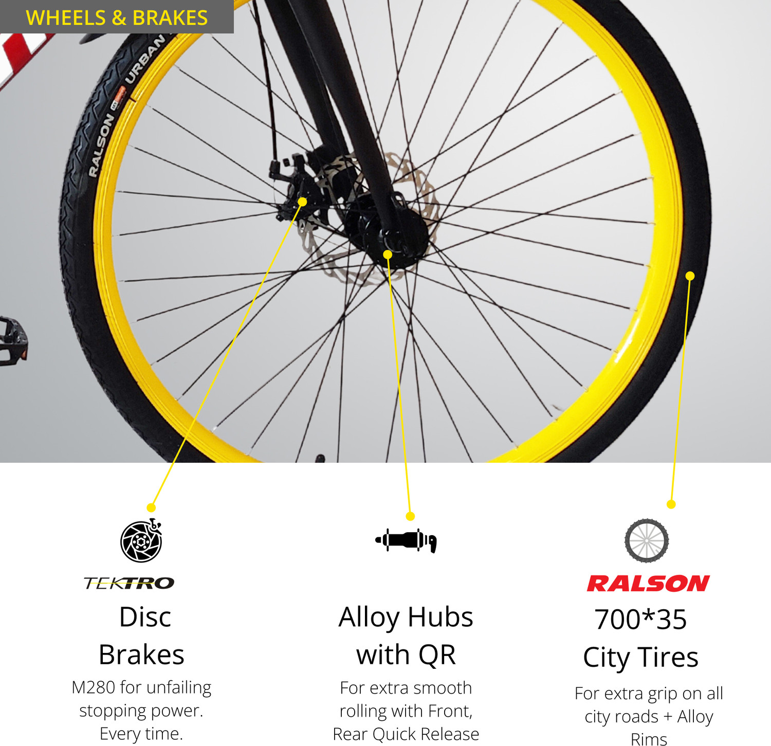 Image of OMO HAMPI PRO | SHIMANO Gear 3X9 ALIVIO | ALLOY Rigid Fork | Cassette | 700C T (inch) Hybrid Cycle /City Bike (27 Gear, Red, Rigid)