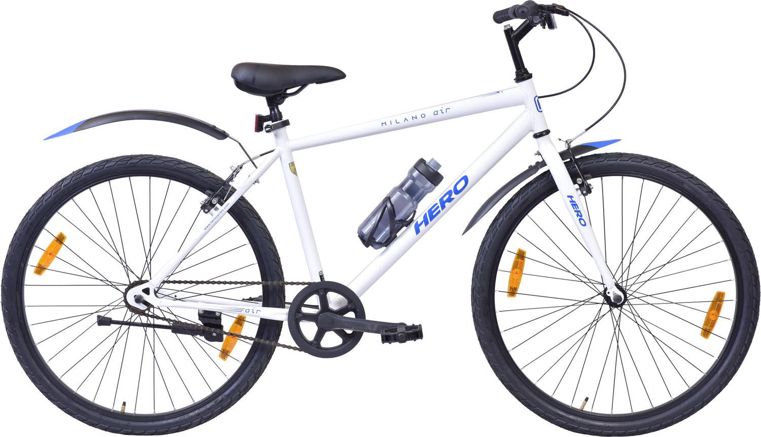 Image of Goal VAPE 700C SingleSpeed Bicycle | Double Disc Brakes 700C T (inch) Hybrid Cycle /City Bike (Single Speed, White, Rigid)
