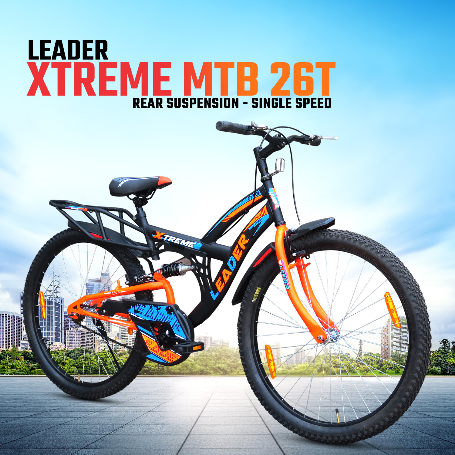 LEADER XTREME Rear Suspension for MTB 26T Black - Image 1