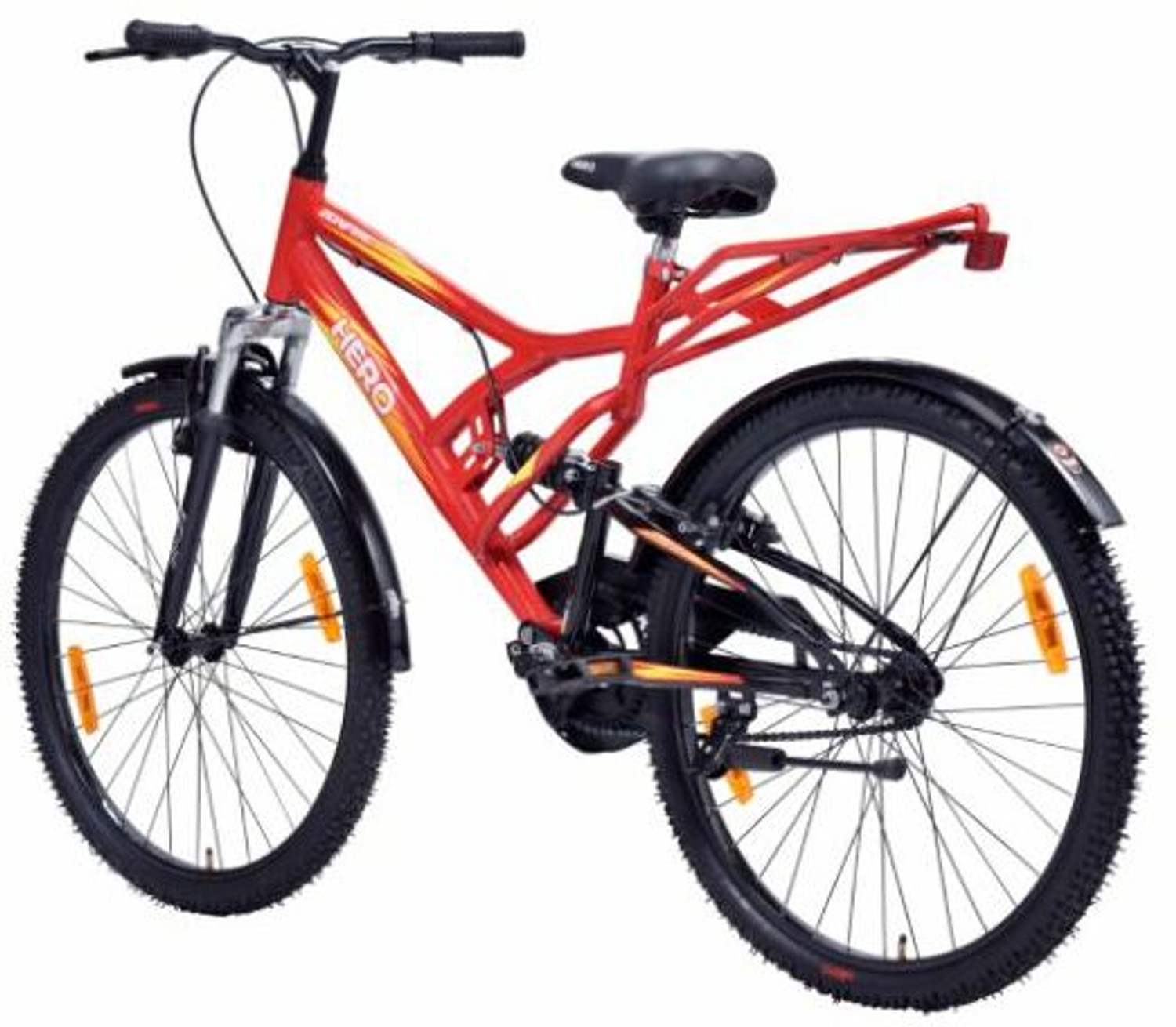 Image of HERO Bonfire IBC |Dual SUSPENSION |Power Brakes |Wheel Size 26 T (inch) Mountain /Hardtail Cycle (Single Speed, Black, Dual Suspension)