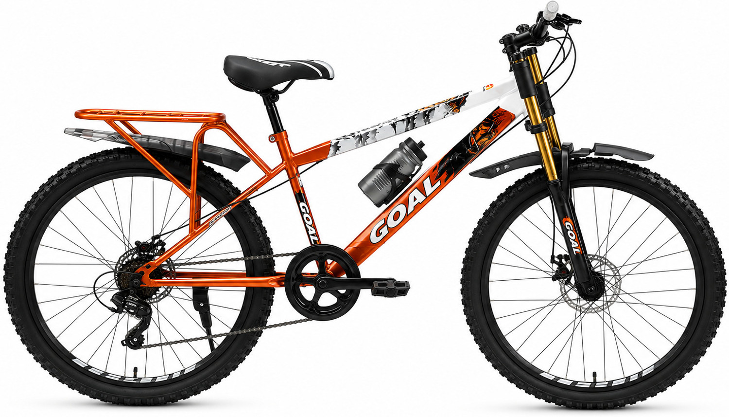 Image of Crow ROOKIE 8 SPEED|DUAL SUSPENSION|shimano geared|JAK DISC BRAKE 27.5 T (inch) Mountain Cycle (8 Gear, Multicolor, Only Front Suspension)