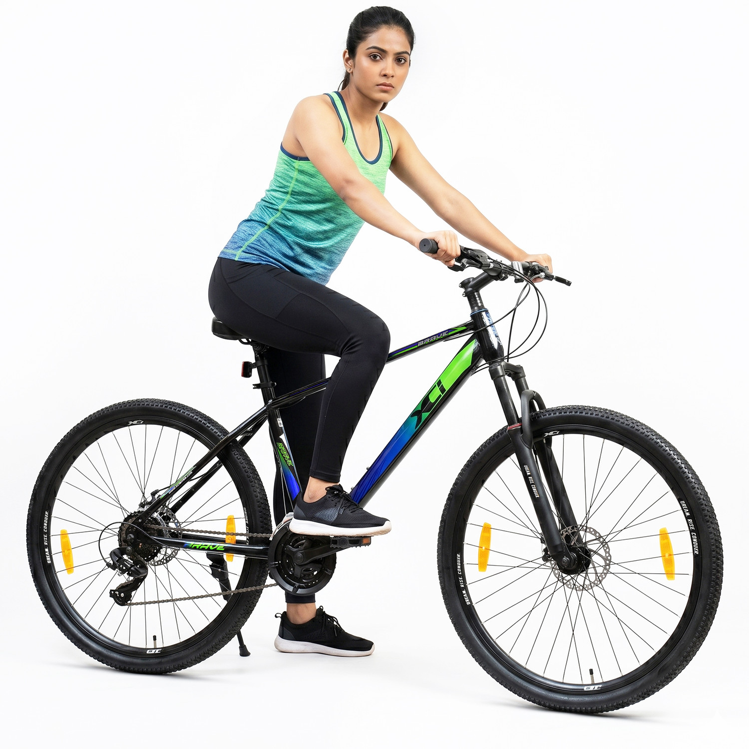 Image of Kross N-Spire 21-Speed Mountain Cycle for Age 9-14 Years with Disc Brake & Suspension 24 T (inch) Mountain Cycle (21 Gear, Black, Only Front Suspension)