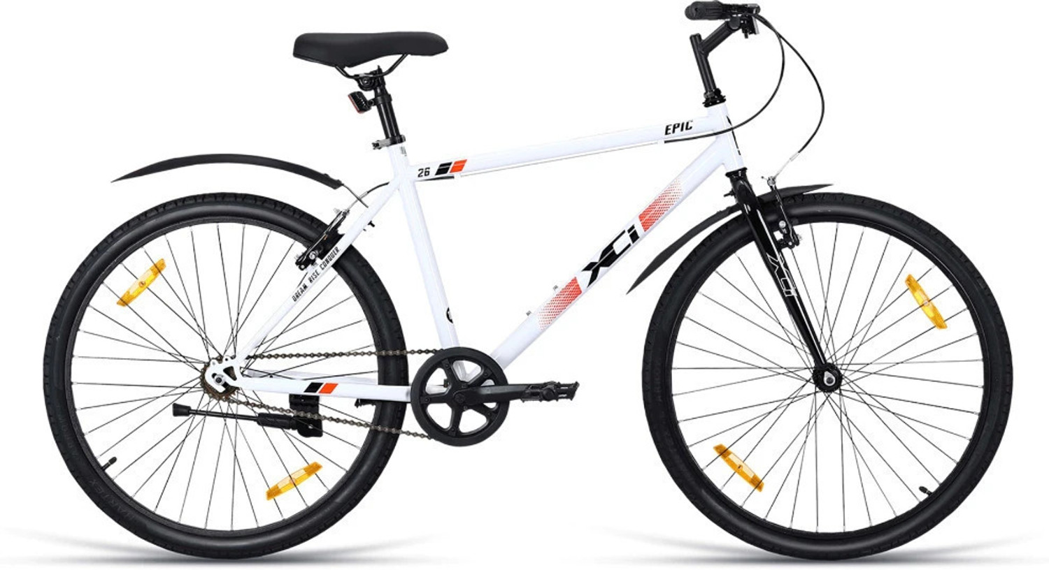 Image of BTWIN My Bike 26 T (inch) Hybrid Cycle /City Bike (Single Speed, White, Rigid)