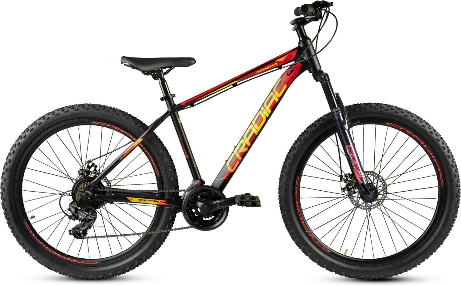 Image of FitTrip Snyper GT | Hydraulic Disk Brakes | 6061 Al Alloy Frame | Shimano Gears 27.5 T (inch) Mountain Cycle (21 Gear, Orange, Only Front Suspension)