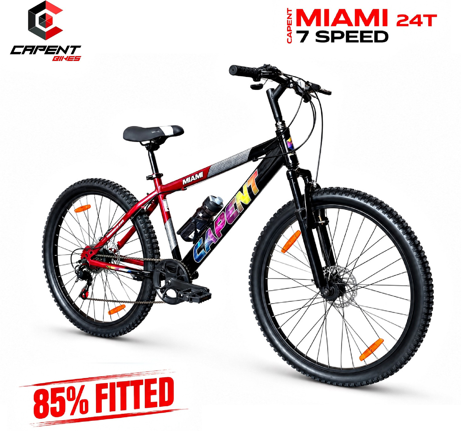Image of GANG Cycles Skyrock Single Speed Bike With Front Disc and V-Brake (BLACK) 26 T (inch) Mountain Cycle (Single Speed, Black, Only Front Suspension)