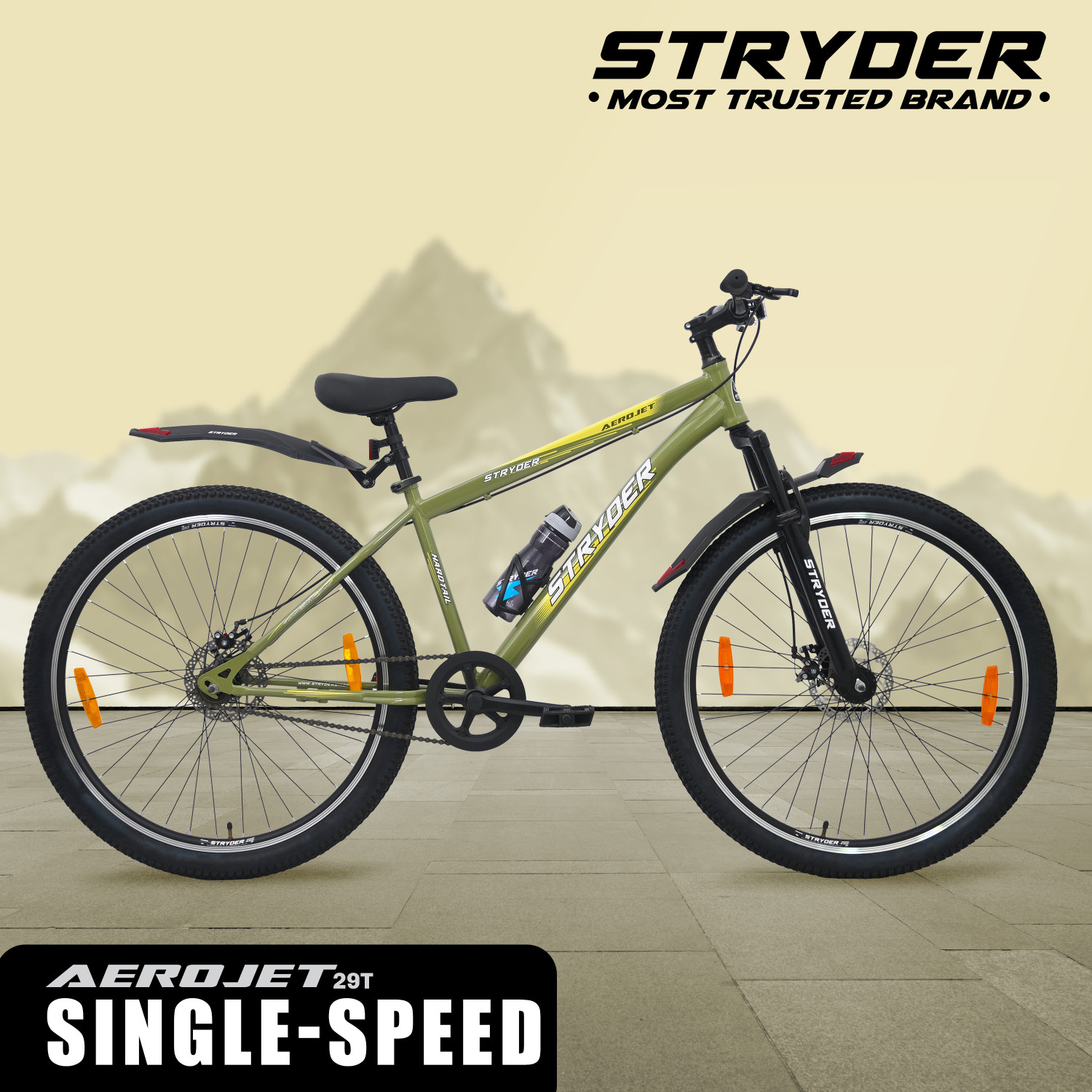 Image of Vrock M-Racer Pro 29T Unisex Mountain Bike, 21 Speed Shimano, Steel Frame, Dual Disc 29 T (inch) Mountain Cycle (21 Gear, Black, Rigid)