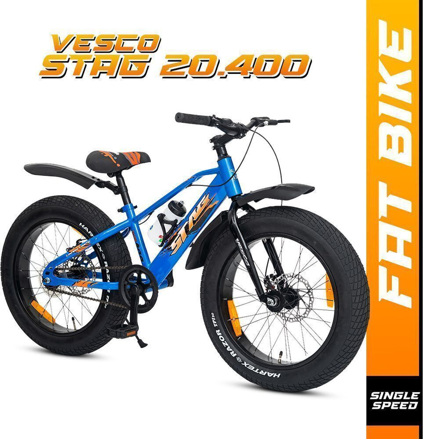 Image of Avon Cycles YAMA |FRONT SUSPENSION| FAT TYRES 26 * 400|Dual Disc Brakes] 26 T (inch) Fat Tyre Cycle (Single Speed, Black, Green, Front Rigid & Rear Suspension)