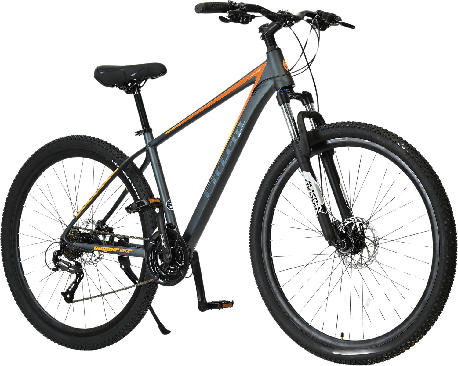 Image of FitTrip Snyper GT | Hydraulic Disk Brakes | 6061 Al Alloy Frame | Shimano Gears 27.5 T (inch) Mountain Cycle (21 Gear, Orange, Only Front Suspension)
