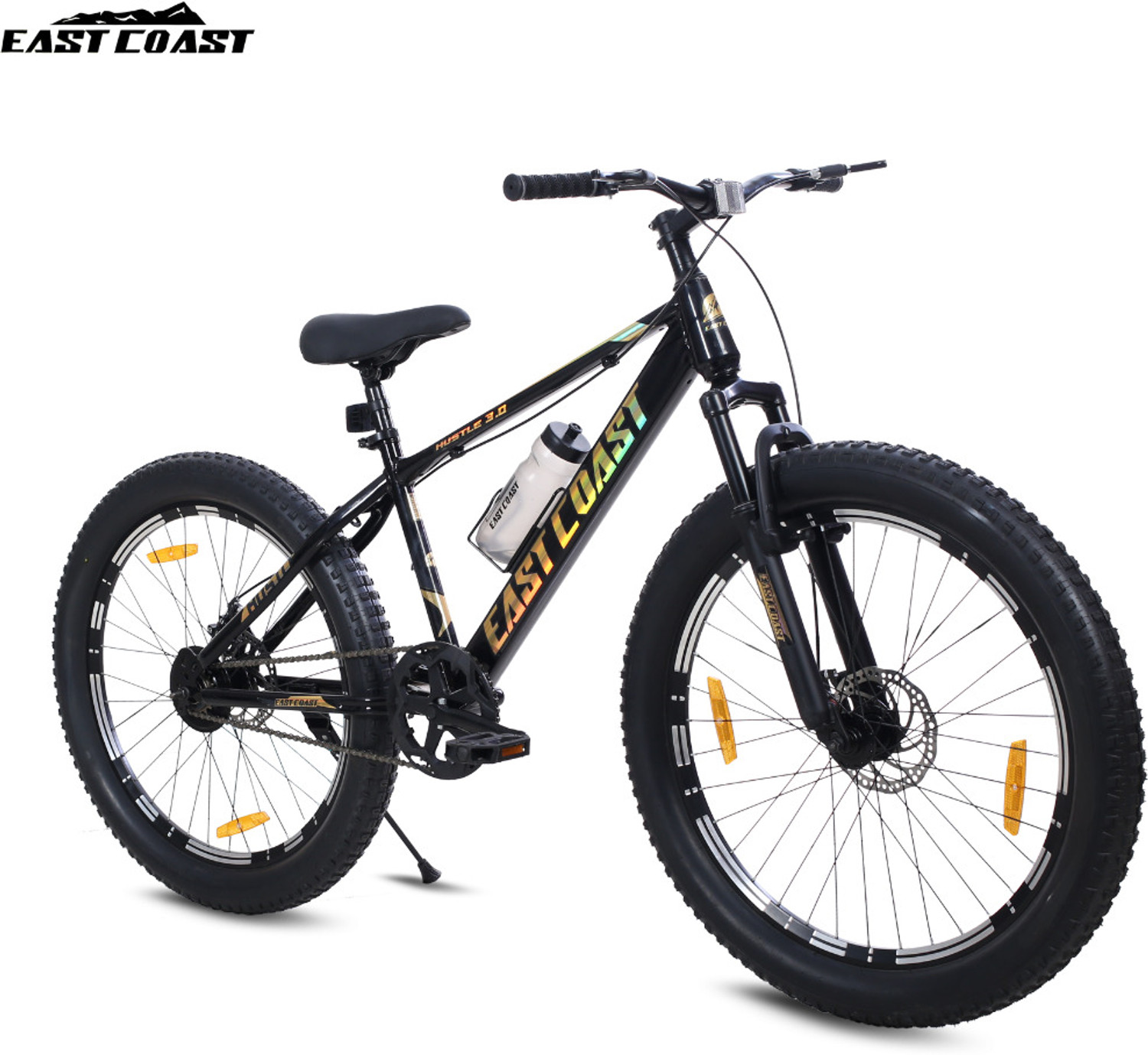 Image of Avon Cycles YAMA |FRONT SUSPENSION| FAT TYRES 26 * 400|Dual Disc Brakes] 26 T (inch) Fat Tyre Cycle (Single Speed, Black, Green, Front Rigid & Rear Suspension)