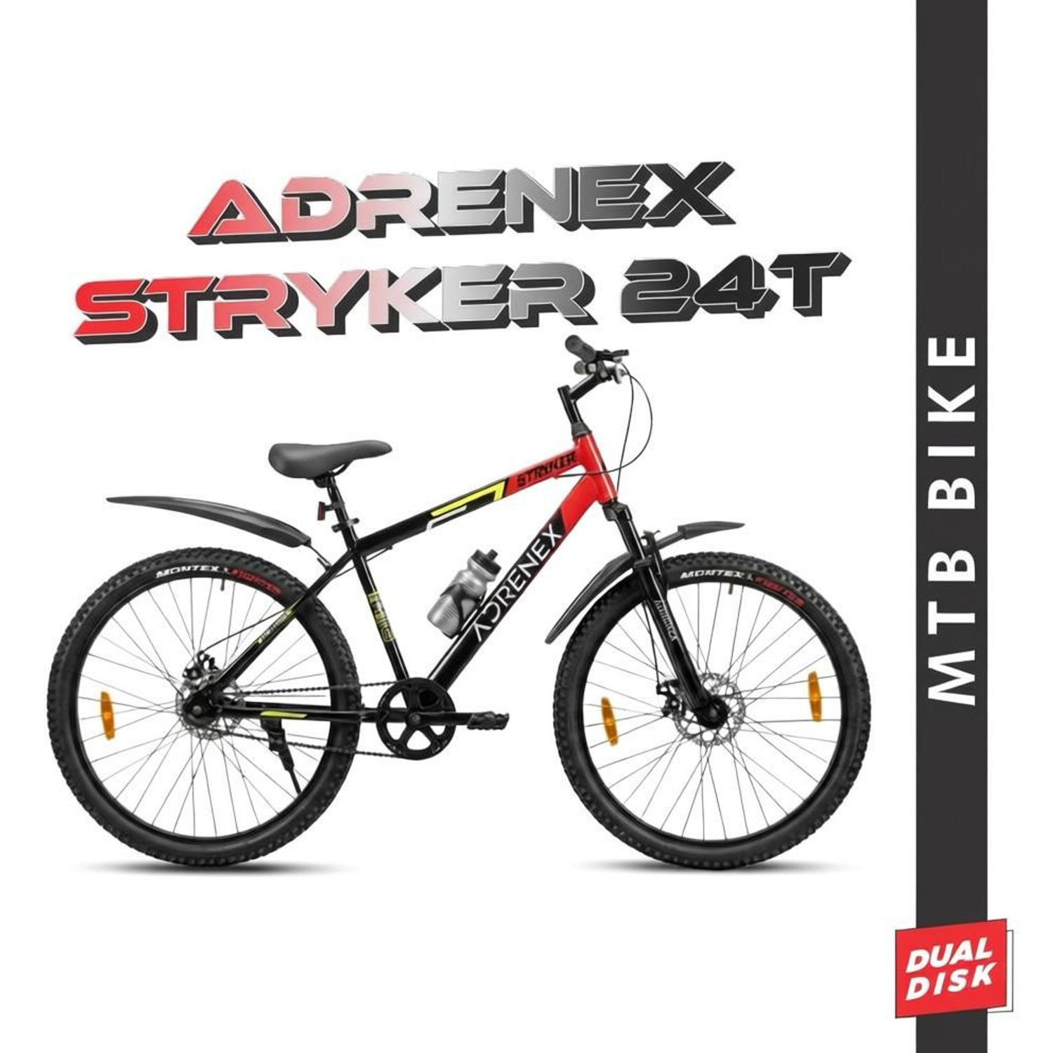 Adrenex Stryker 24T FXDD | 85% Pre- Assembled | 24 T (inch) Mountain Cycle